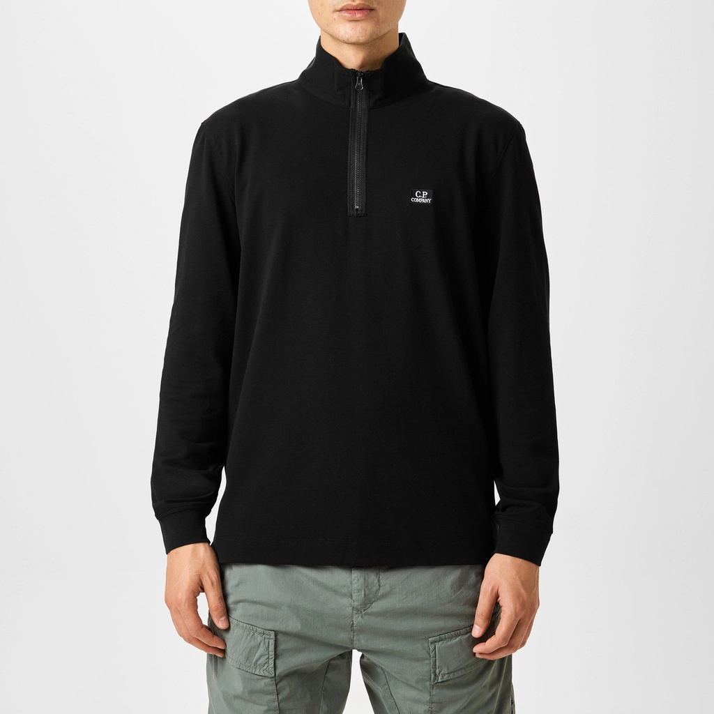 CP Company Long Sleevequarterzip Polo Shirt - Black 999